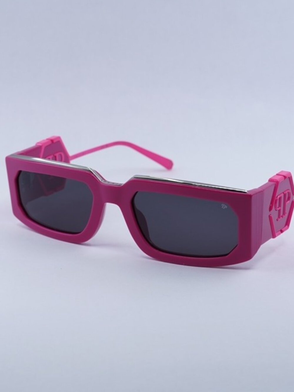 Philipp Plein SPP119M Rose Venus 07BE Sunglasses Fuchsia Rectangle Frame